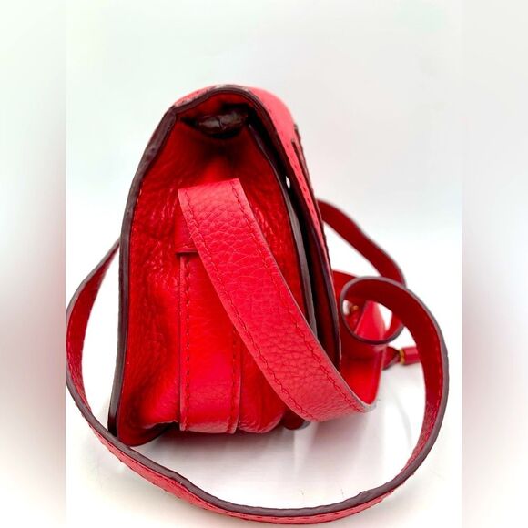 Auth Chloe Mini Marcie Tulip Red Crossbody Saddle Bag Preloved Excellent - Picture 5 of 16